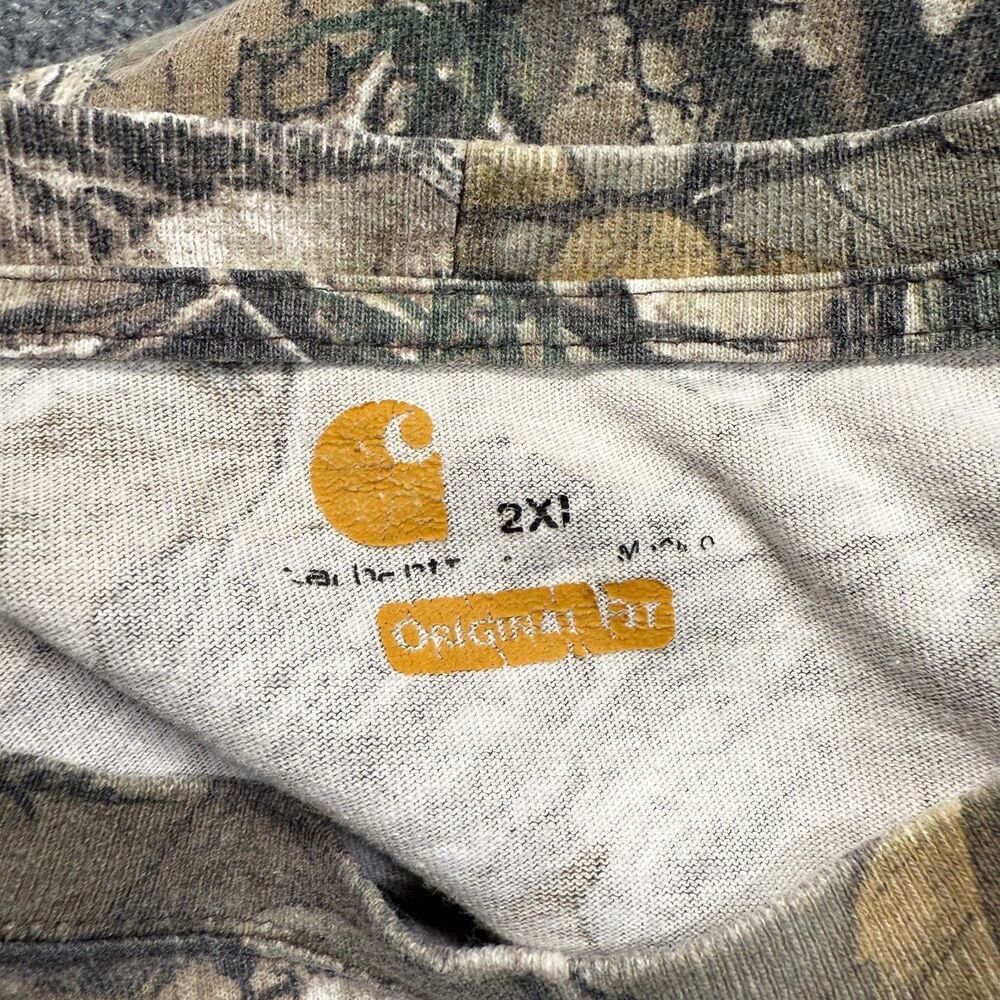 Carhartt Shirt Mens 2XL Camo Short Sleeve Pocket Force Original Fit Realtree - Picture 3 of 6
